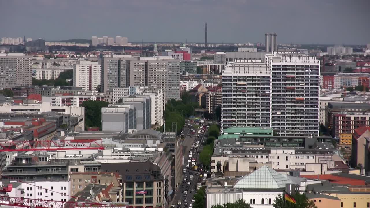 독일 포츠다머 플라츠(podsdamer platz) 근처 베를린의 긴 조감도