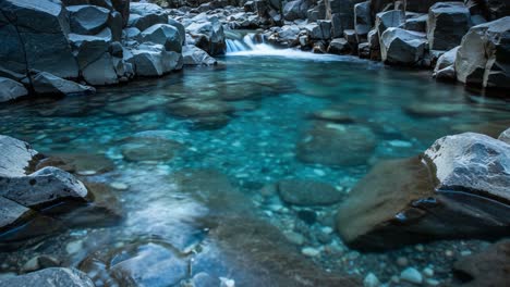 A Serene, Mesmerizing Pool of Crystal-Clear Water Surrounded by Majestic Rock Formations, Highlighting the Beautiful Contrast of Nature&#039;s Elements in Harmony