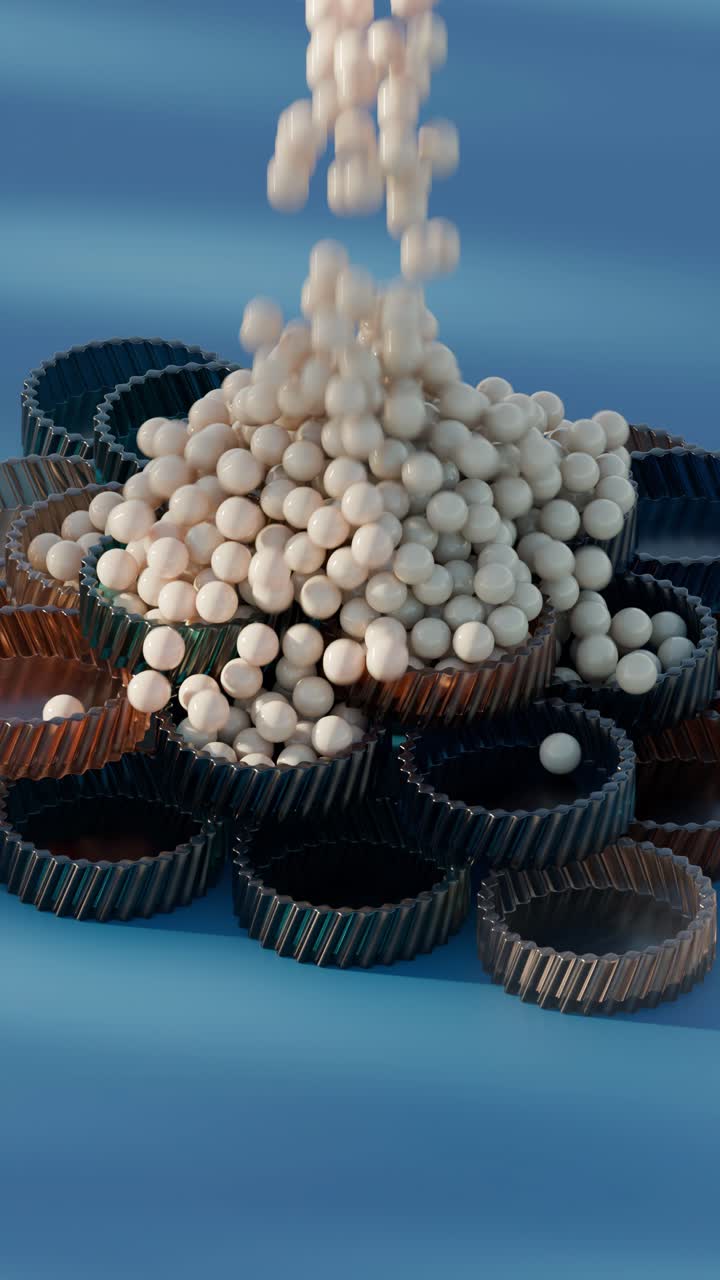 rendering 3d abstracto de engranajes y bolas