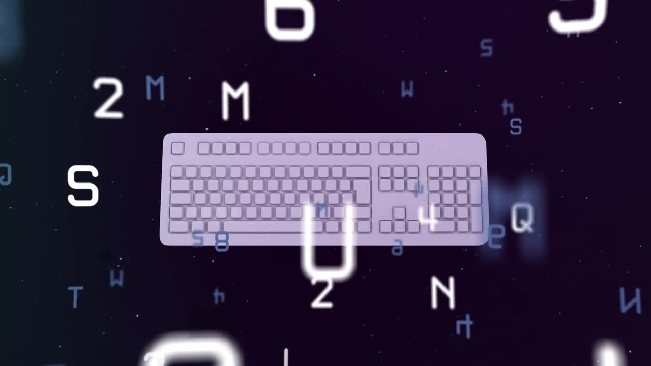 Animation of data processing over keyboard