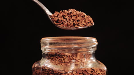 Closeup-powdered-coffee-product,-Instant-coffee.