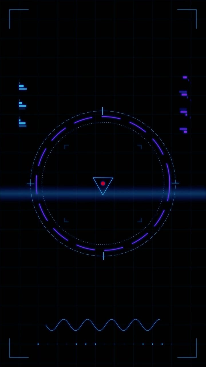 Futuristic Digital HUD Interface with Rotating Target Reticle