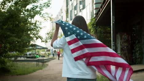 woman celebrating 4th of july