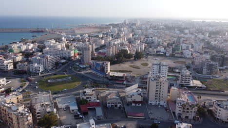 built structures on mediterranean coast of larnaca in cyprus