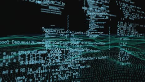animation of data processing over dark background