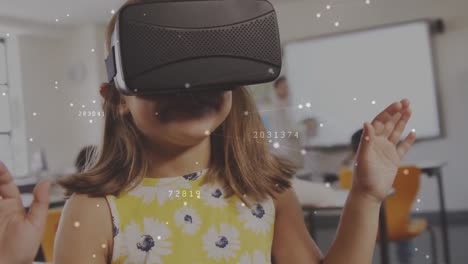 Little-girl-wearing-a-virtual-reality-headset