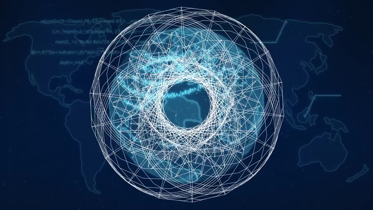 모양과 지구상에서 데이터 처리의 애니메이션
