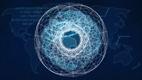animación del procesamiento de datos sobre formas y globos