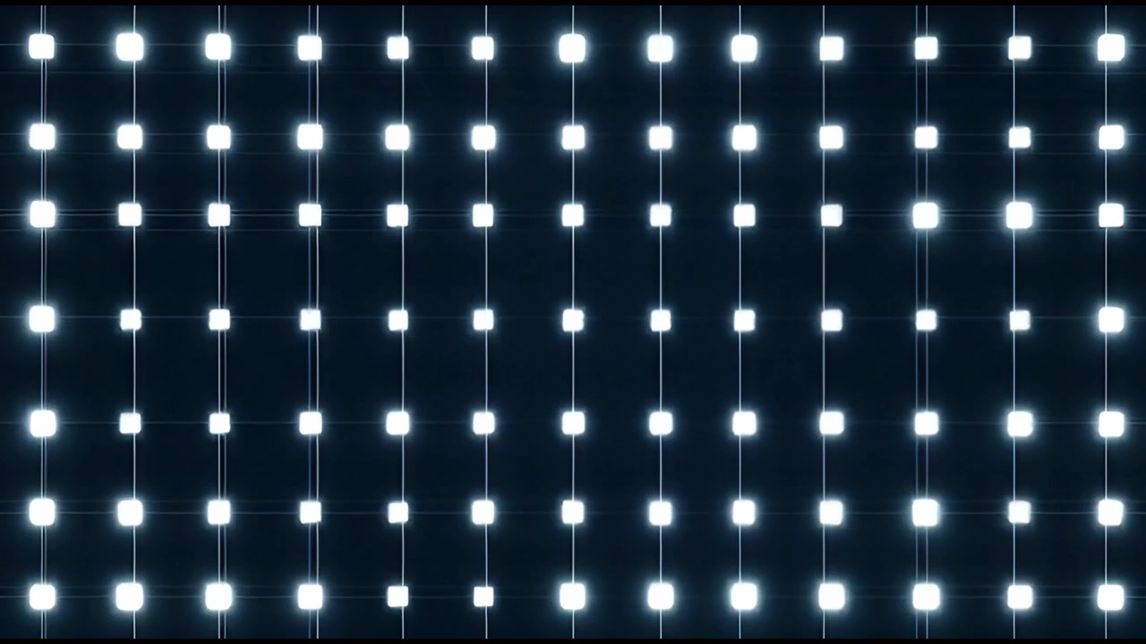 Griglia astratta di luci bianche pulsanti