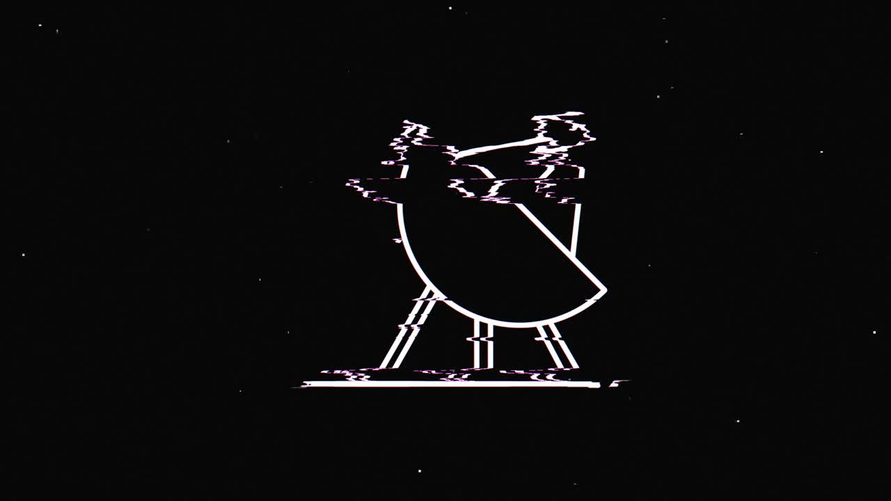 디지털 오래된 tv 스크린에 선 gps hud 홀로그래픽 기호, 없는 루프 오류 애니메이션, 심장, 역동적인 레트로 및 즐거운, 다채롭고 빈티지 비디오 영상.