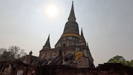 sun movement over a historic buddhist temple