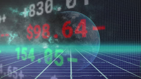 Animation-of-stock-market-over-globe