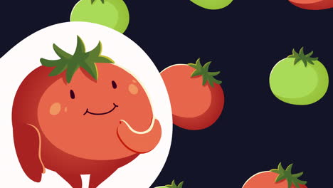 vegetables pattern and tomato character