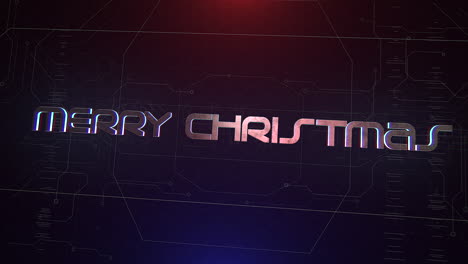 Merry-Christmas-on-computer-screen-with-lines-and-matrix-code