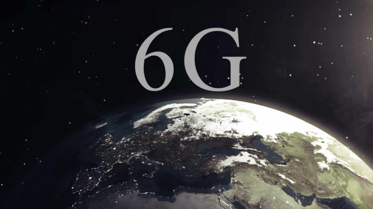 animación de 6g ans sol que se levanta sobre el globo en el espacio