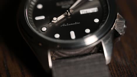 beautiful field wristwatch, second hand moving by.