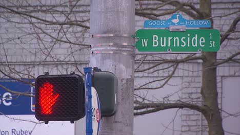 Calle-Burnside-En-El-Distrito-Hueco-De-Ganso-Portland,-Oregon