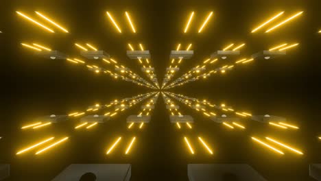 abstract neon tunnel with glowing boxes