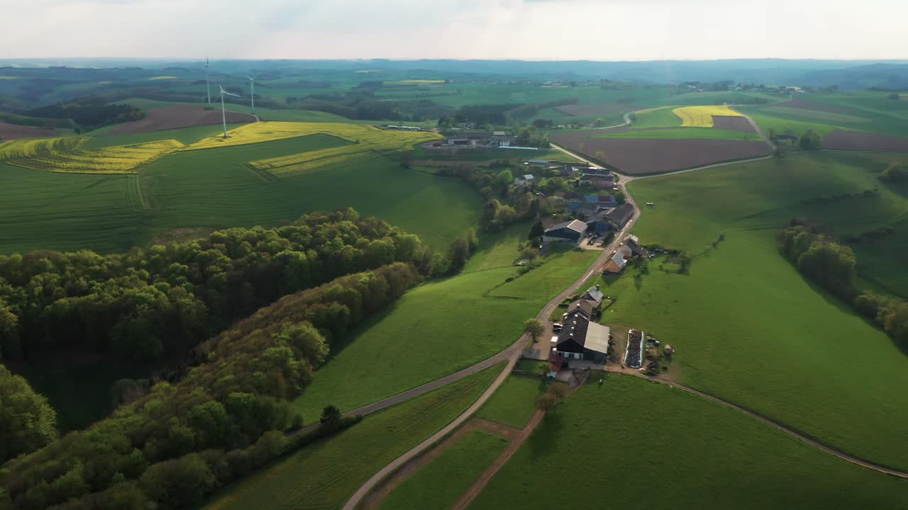 Vista paesaggistica di colline verdi Eifel.