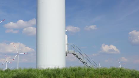 foothill with door of windmill, wind generators, turbines