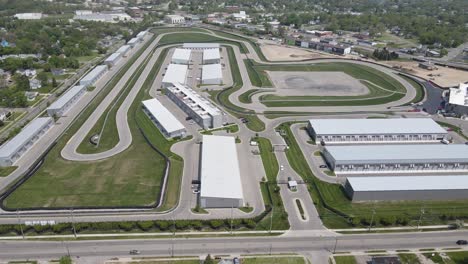 m1 concourse - racetrack and car garages located in downtown pontiac, michigan, usa