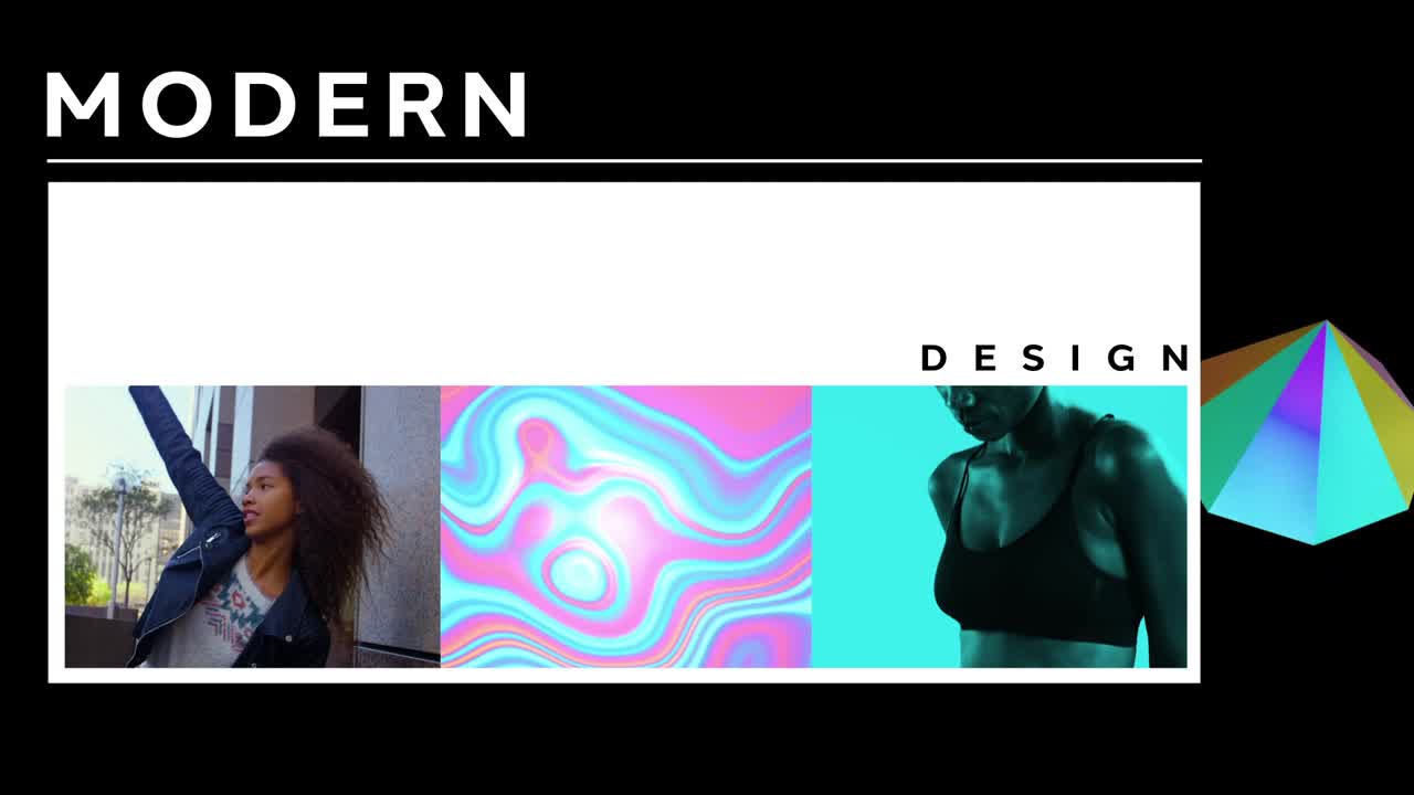 Vibrant Iridescent Abstract Motion Graphics with Geometric Shapes and Liquid Flow