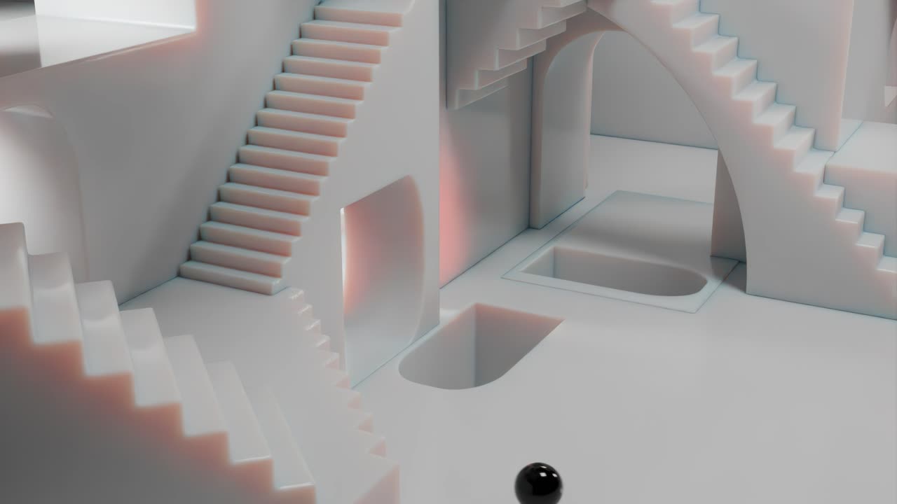 Abstract 3D Rendered Architectural Scene
