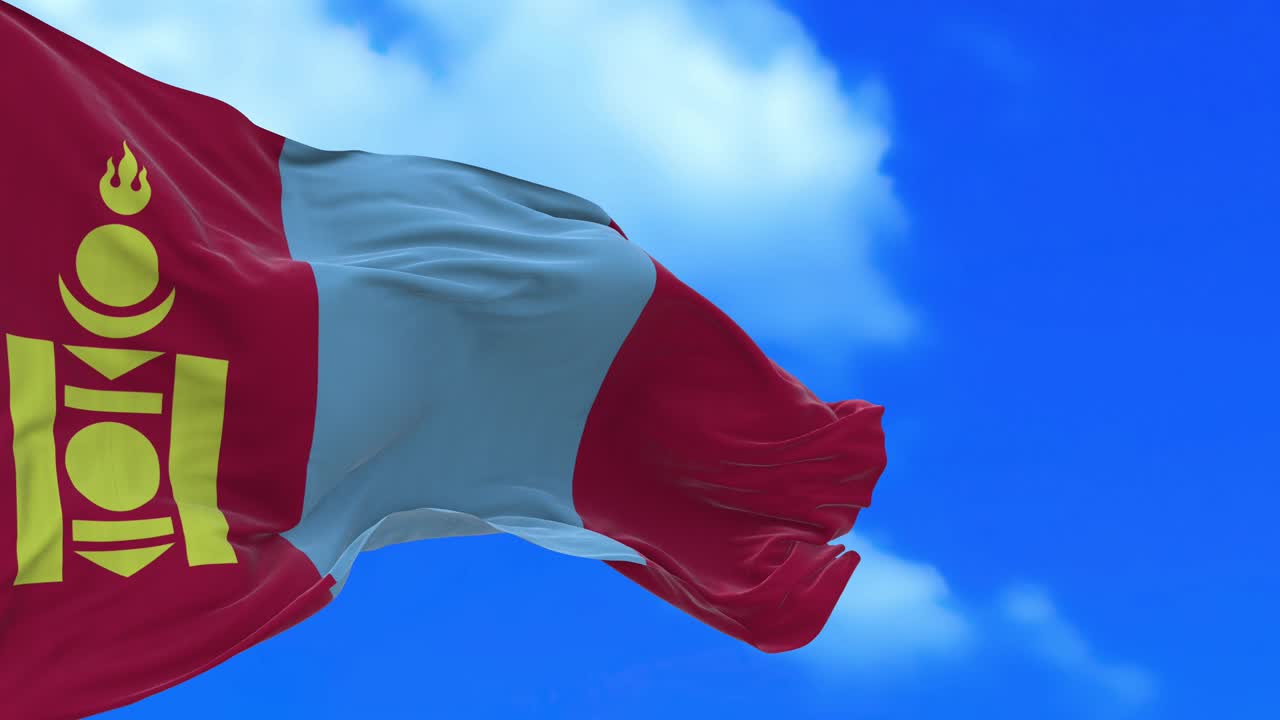 el bucle sin costuras de la bandera de mongolia.