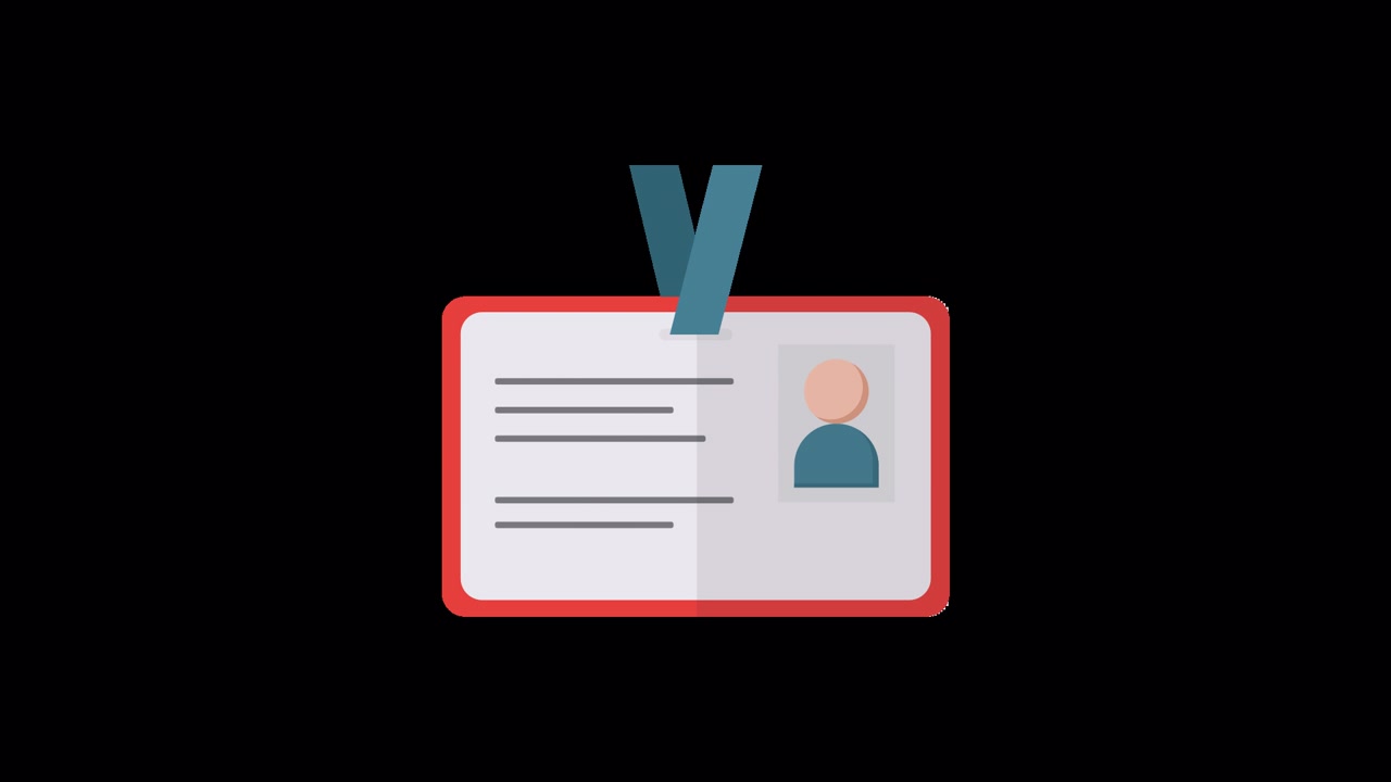 Flat Design Animation of an Identification Card