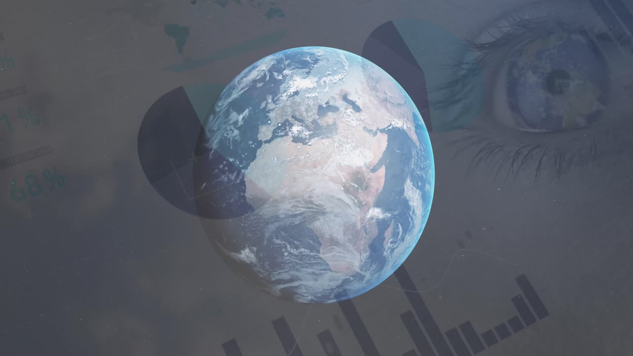 animación del procesamiento de datos en todo el mundo