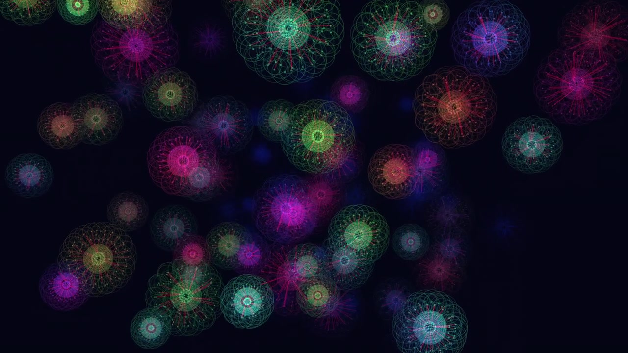 Vivid circles forming an eye-catching circular arrangement on a dark backdrop, creating a visually striking and modern geometric design