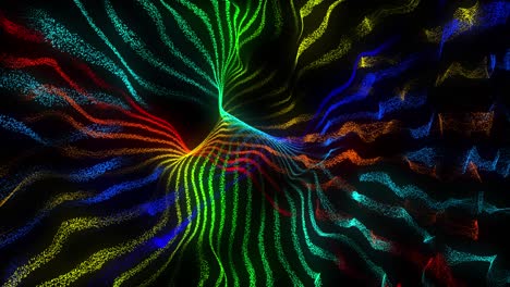 abstract flowing colorful particle waves