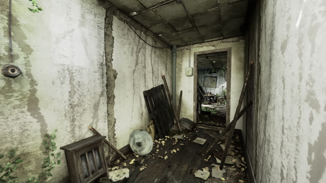 Exploring an abandoned building filled with decay and overgrown vegetation