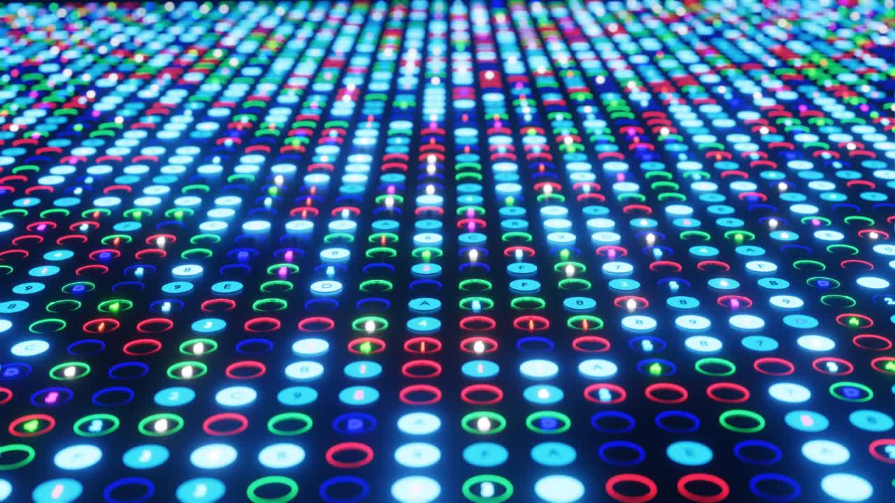 fondo hexadecimal digital. big data código digital. concepto futurista de tecnología de la información. animación de bucle sin costuras generada por computadora 4k