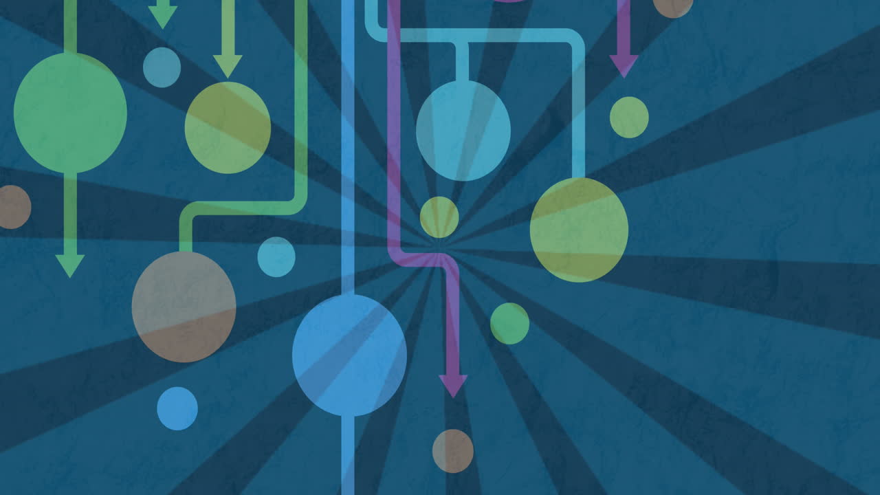 animación de la red de conexiones en las rayas azules que giran en el fondo