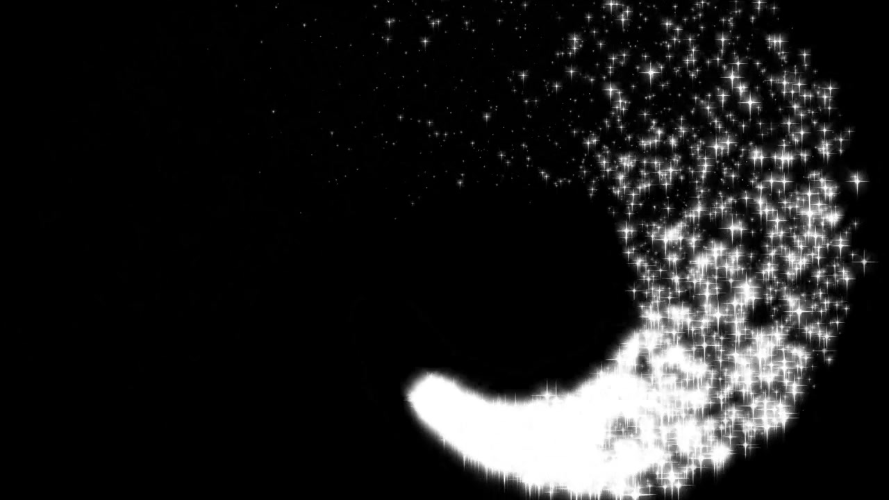 Polvere di stelle animata e scintillante che vortica a spirale