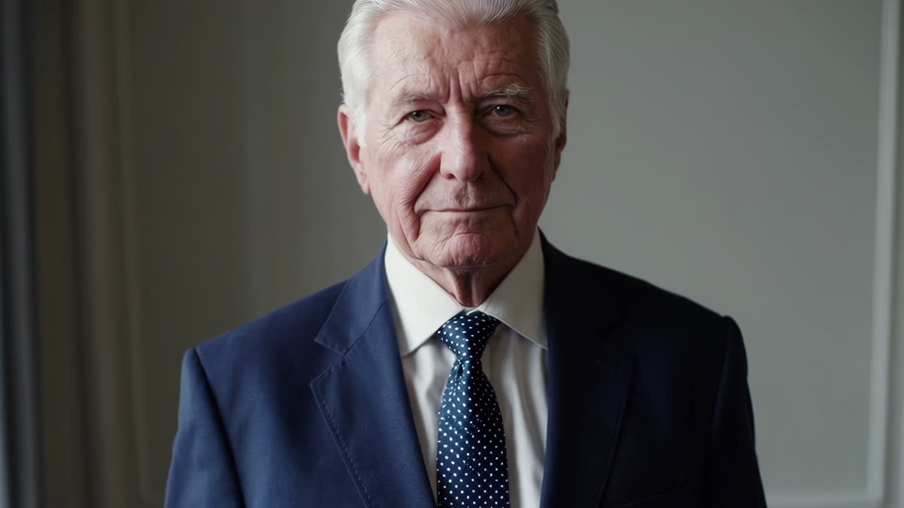 Portrait of a senior man in a suit