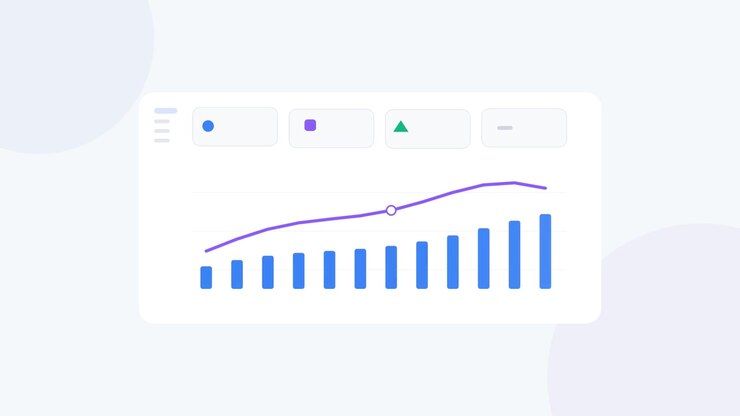 Animated Bar Chart Showing Growth Trends on Digital Dashboard