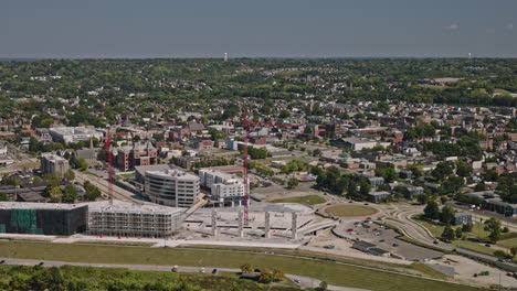 cincinnati ohio aerial v6 drone flyover covington, captures stunning views of the riverside city of newport and bridges crossing the waterway - shot with inspire 3 8k - september 2023