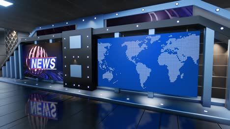 news tv studio set - virtual green screen background loop