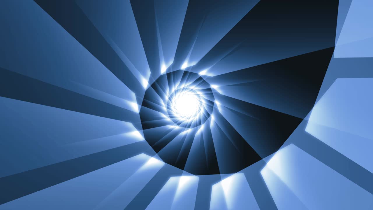 파란색 나선형 무한 루프 애니메이션 터널 배경