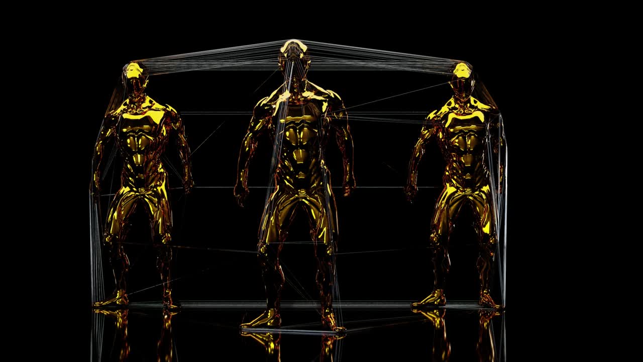 골든 3 캐릭터 댄스 합, 러닝맨 댄스, 루프 애니메이션, 3d 렌더링