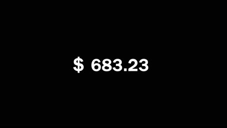 us dollars numbers animation increasing counting on transparent background rich and success monetary