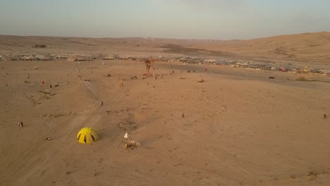 aerial view of a desert festival