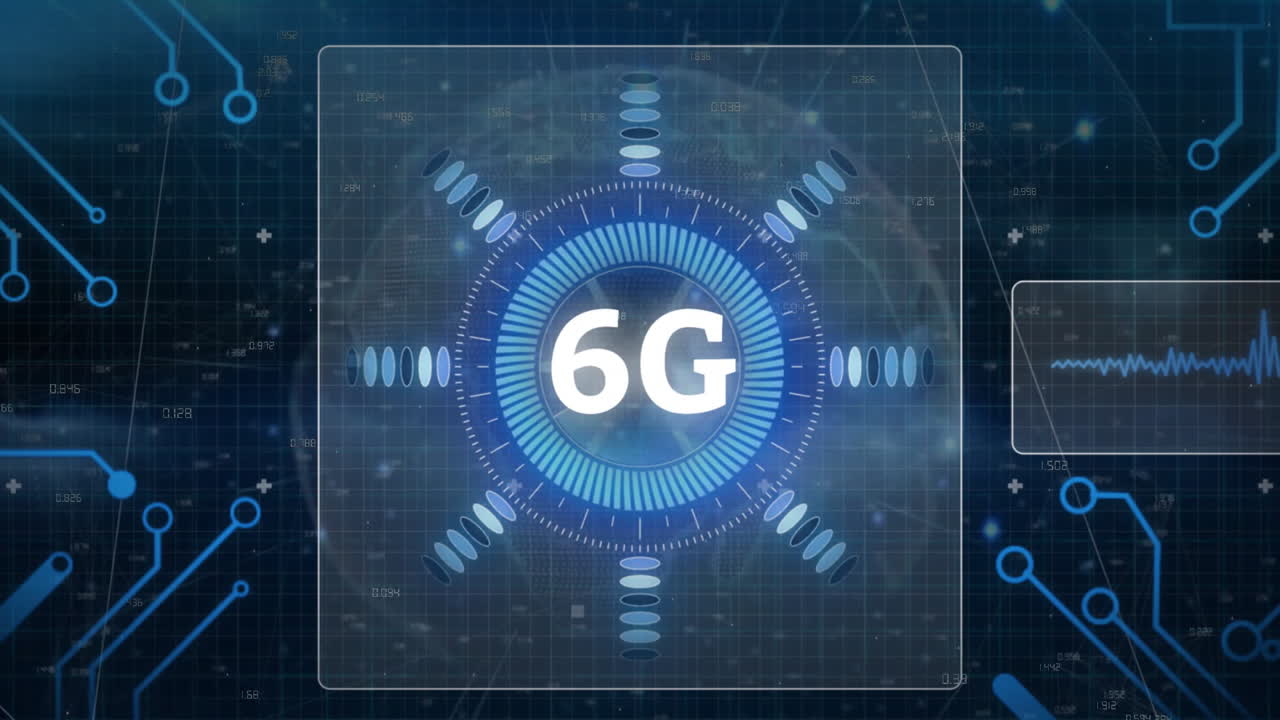 animación de escaneo de alcance y procesamiento de datos sobre el globo sobre fondo negro