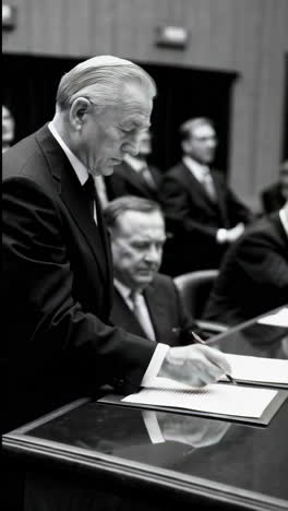government officials signing documents