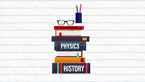 Back to school 5 options text over various school concept icons