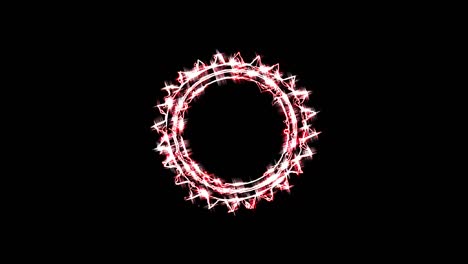 animated round shape with laser glowing light red