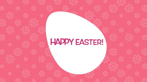 Happy-Easter-text-and-egg-on-red-background