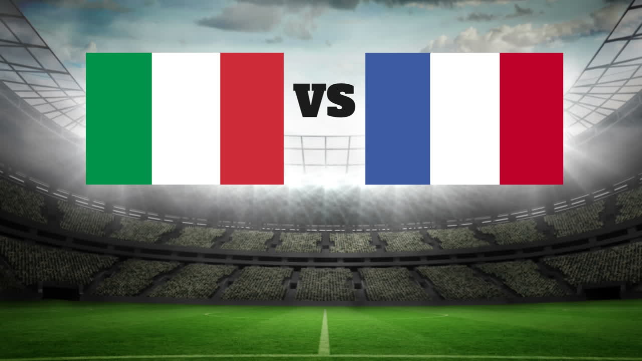 조명 비디오와 함께 애니메이션 축구장